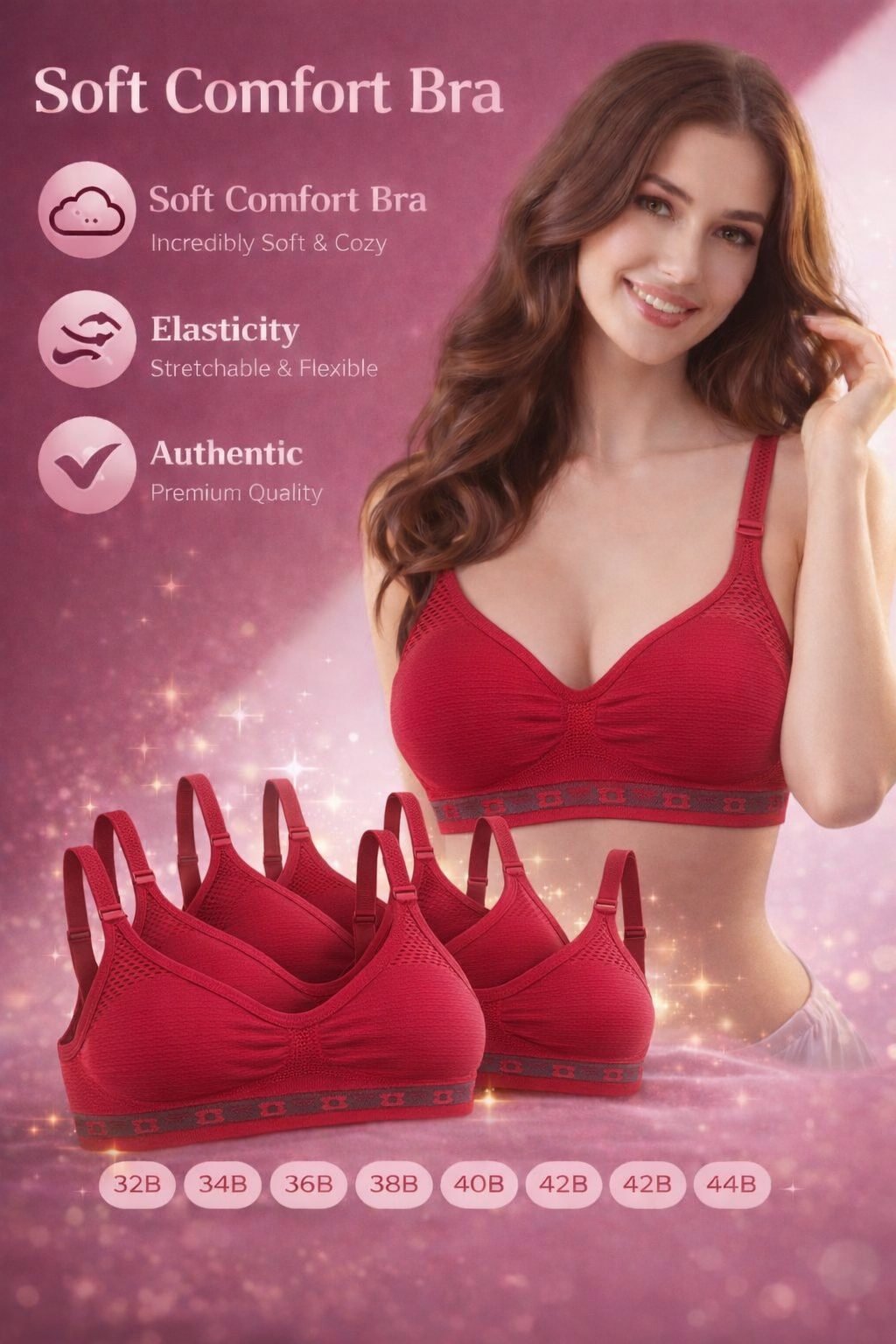 Air Bra Seamless Breathable Cotton Polyester Versatile Nonpadded - Image 2
