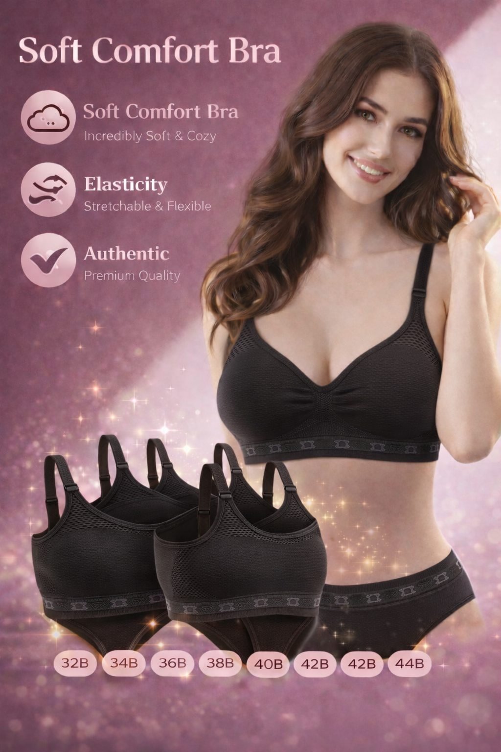 Air Bra Seamless Breathable Cotton Polyester Versatile Nonpadded - Image 3