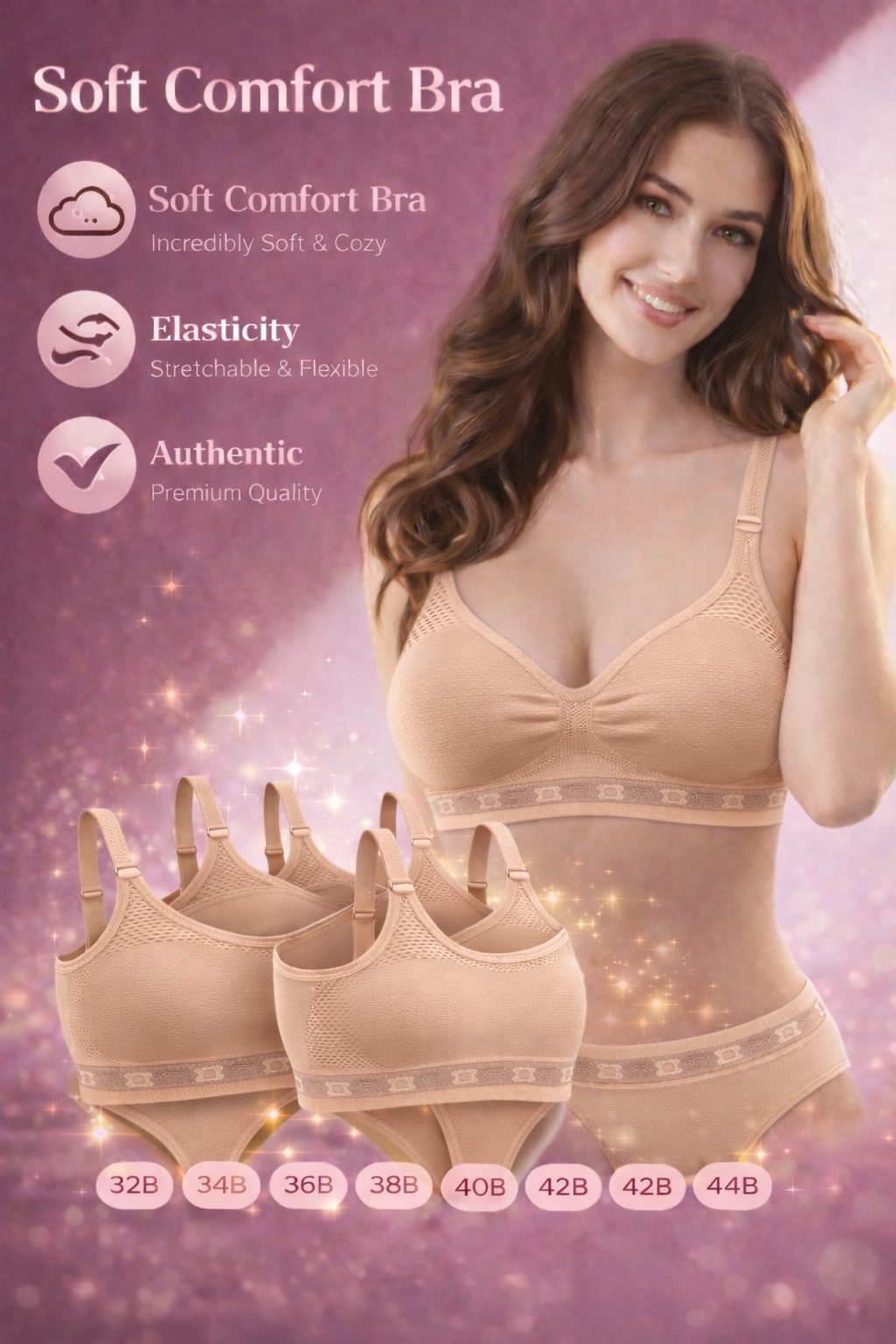 Air Bra Seamless Breathable Cotton Polyester Versatile Nonpadded - Image 5