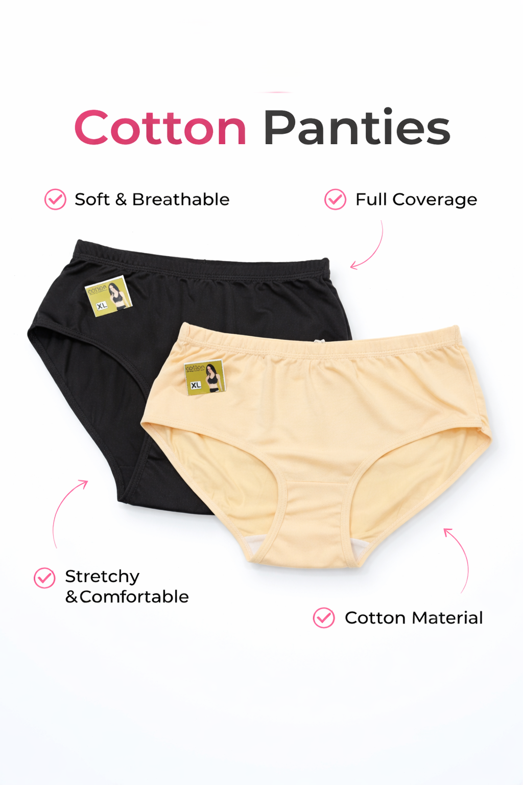 Women’s Soft Cotton Panties – Breathable Comfort