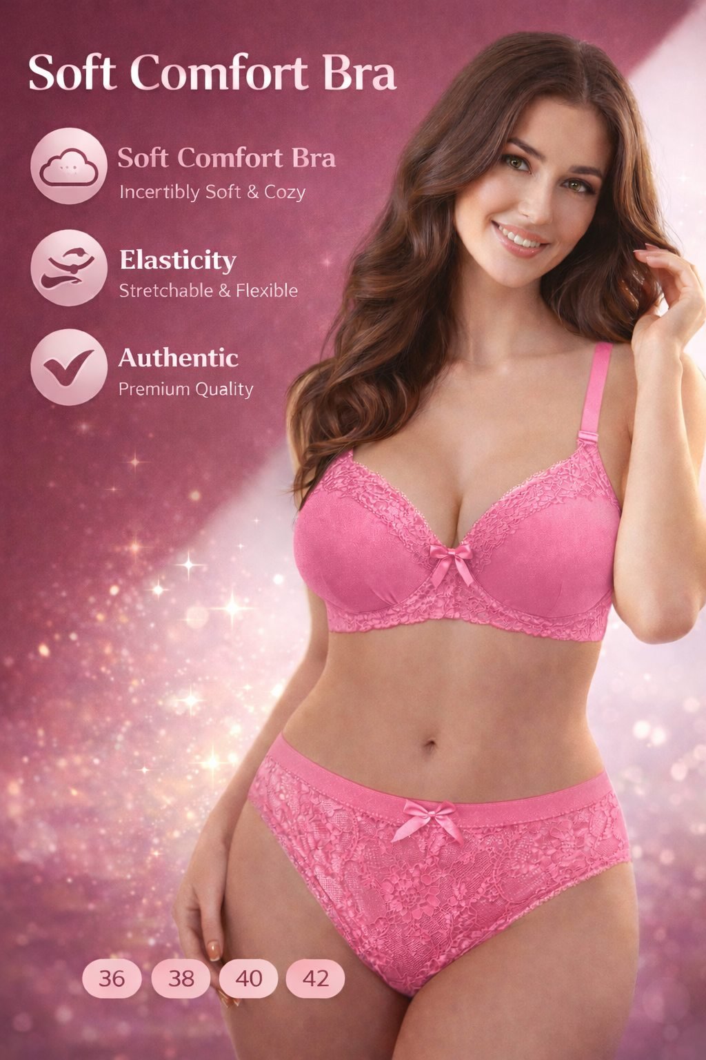Luxury Comfort Lingerie Set Padded Foam Bra & Panty - Image 4
