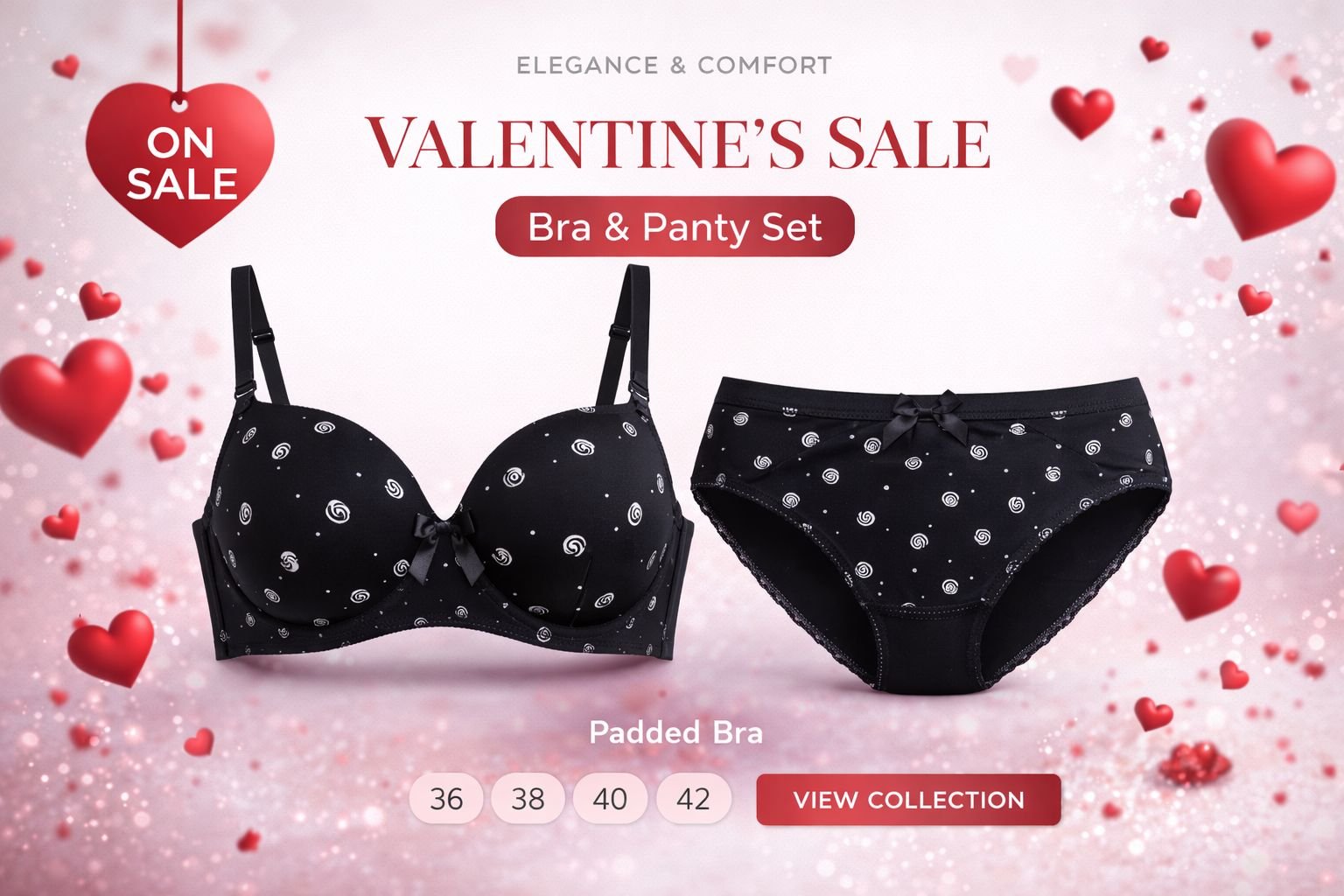 Padded Foam Bra Panty Set Luxury